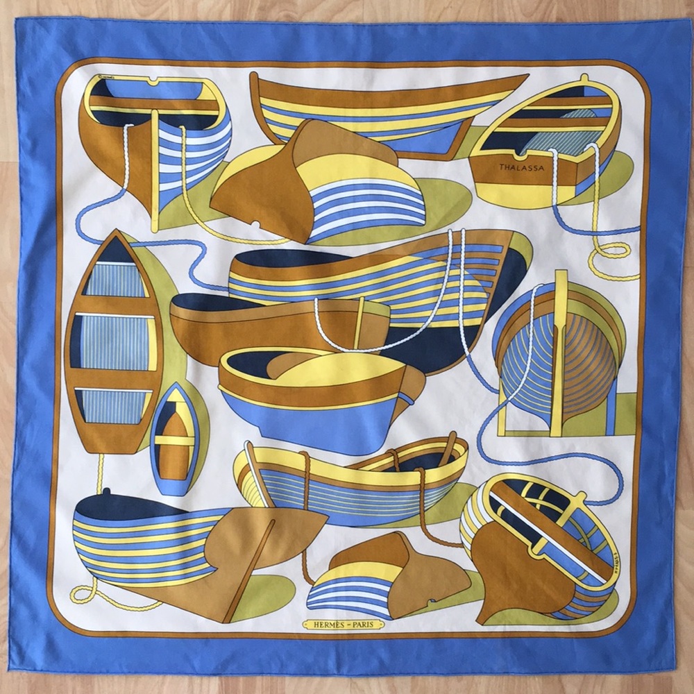 Authentic Hermès Paris 26” x 27” Cotton Scarf